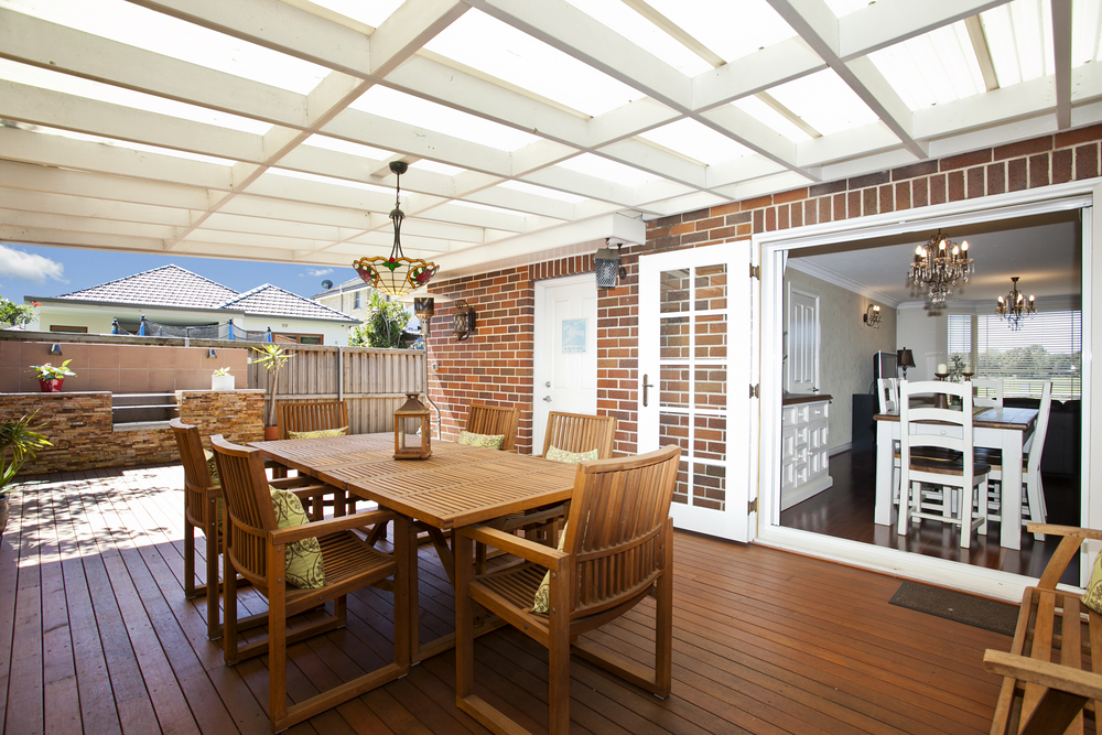 modern decking and garden